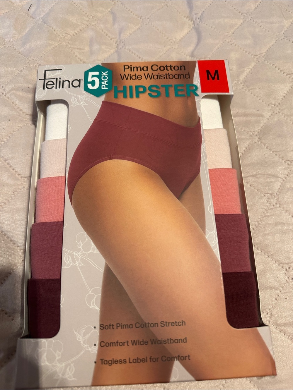 Felina Hipster 5-Pack in Berry, Pink & White